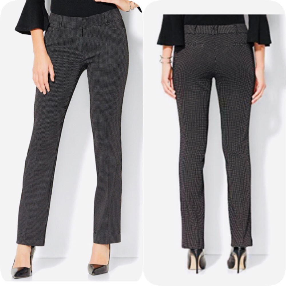 NEWYORK & CO black & White dot pants sz 10